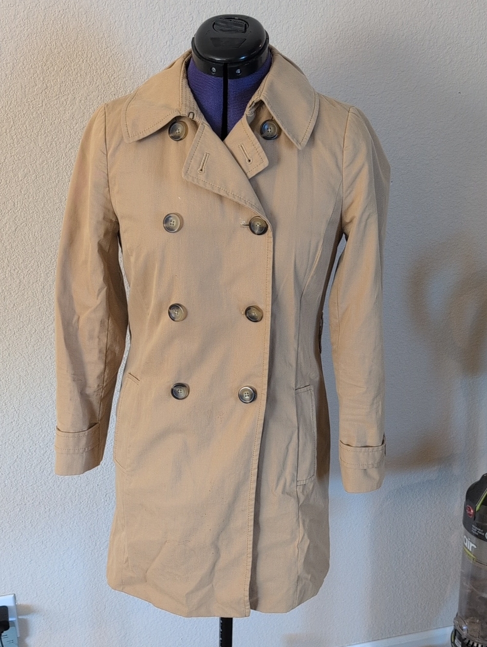 J. Crew Classic Tan Double-Breasted Trench Coat